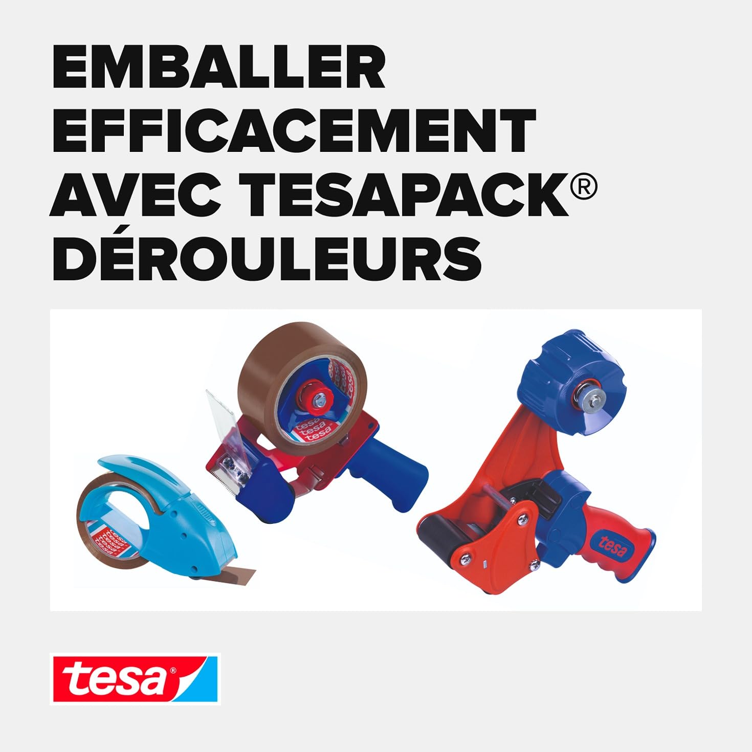 tesapack Ultra Strong - Lot de Rubans Adhésifs avec Dérouleur en PVC Extra Fort - Marron - 66 m x 50 mm