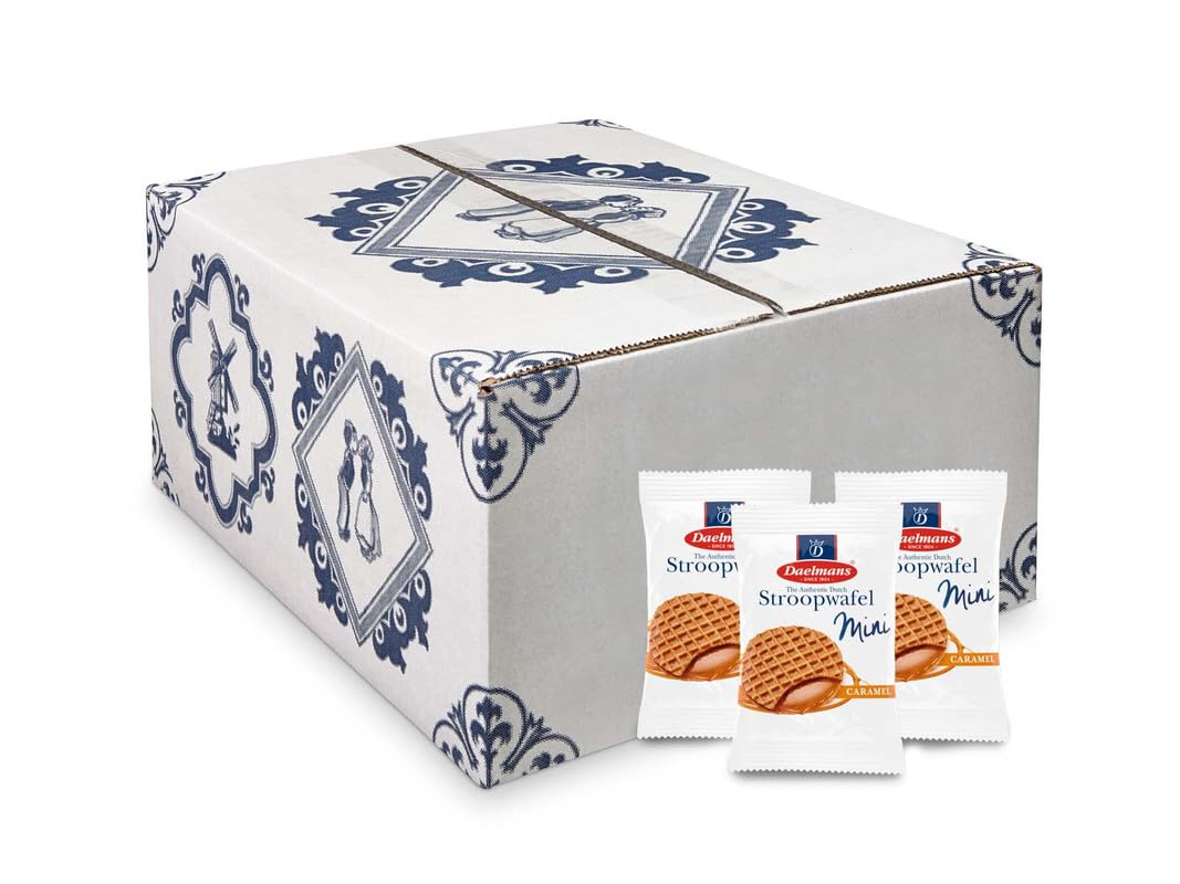 Stroopwafels - Mini Caramel Waffles - 200 per Box - Authentic Dutch Caramel Waffles - Stroopwaffels