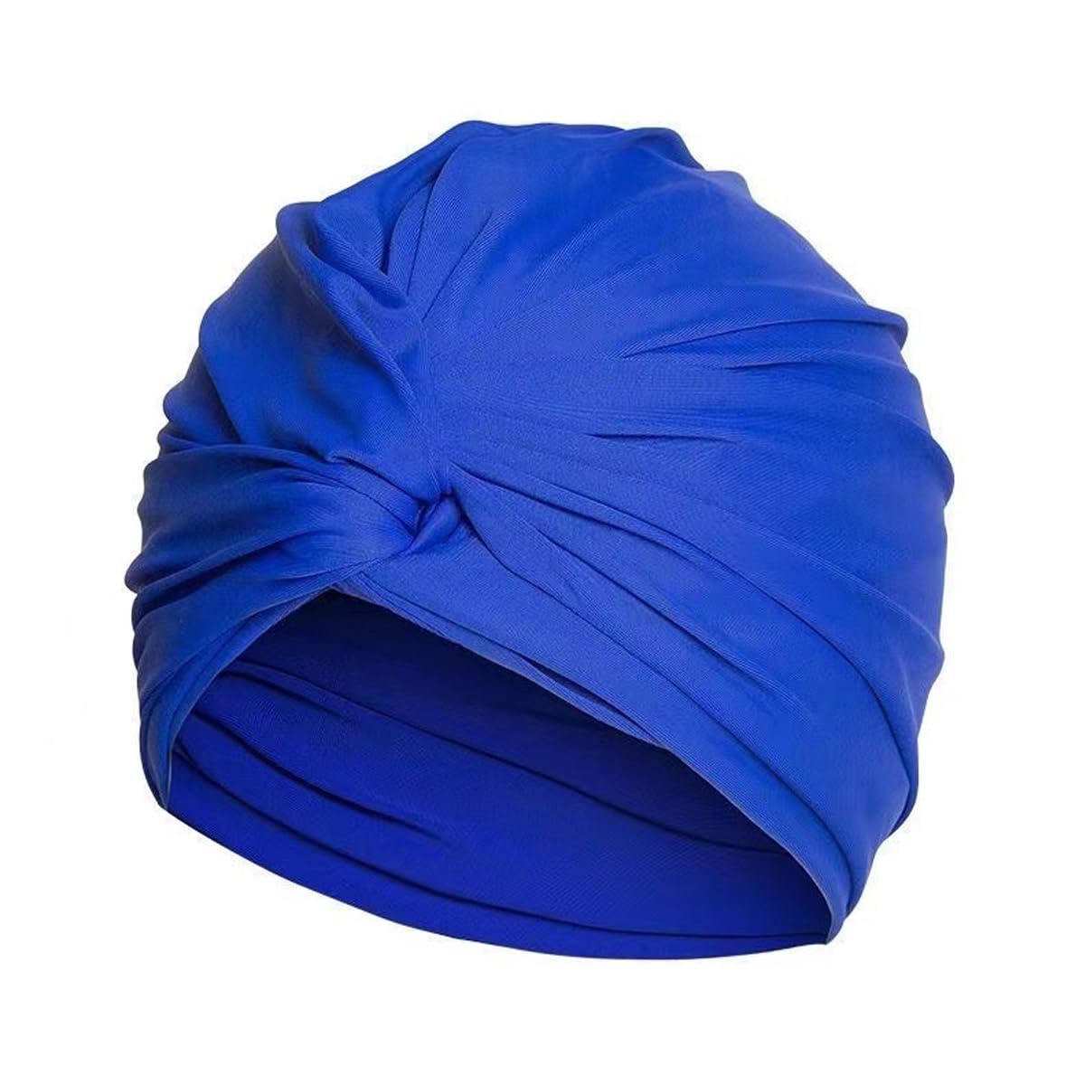 Ewanda store Colorful Pleated Extra Large Nylon Cloth Swim Cap for Women Swimming,Swimming Cap Comfort Hot Spring Bathing Caps for Adult Men Women Long Hair,Dark Blue