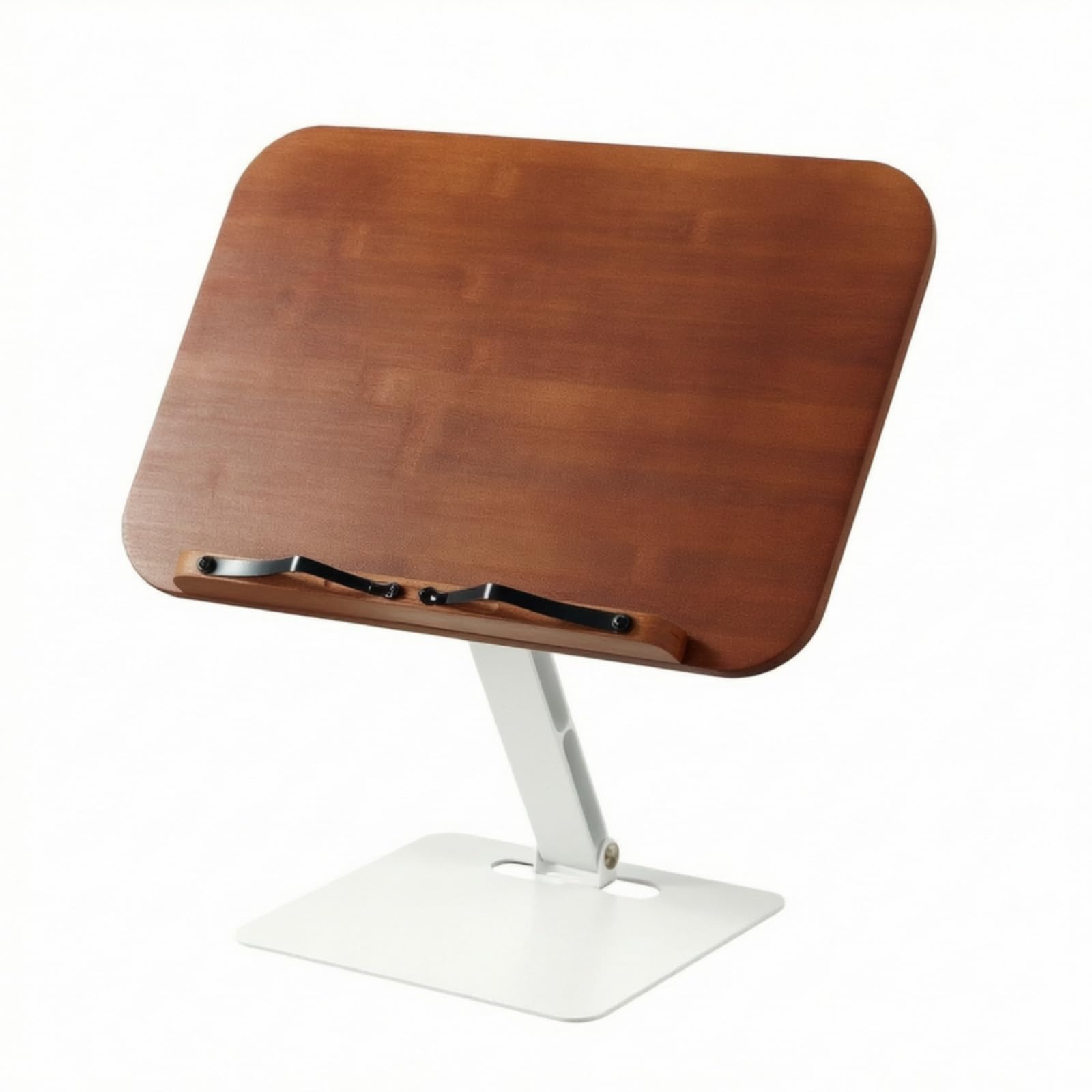 Colcolo Atril de Lectura Ajustable Soporte Atril Base Portadocumentos con Tablero Robusto y Clips el Espacio y Mejora la Concentración Adecuado para Hogar, S-J04 Bambú Elevable Con Soporte Único