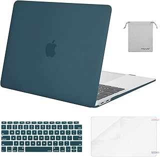 MOSISO Compatible with MacBook Air 13 inch Case 2022 2021 2020 2019 2018 A2337 M1 A2179 A1932 Retina Display Touch ID, Plastic Hard Shell&Keyboard Cover&Screen Protector&Storage Bag, Deep Teal