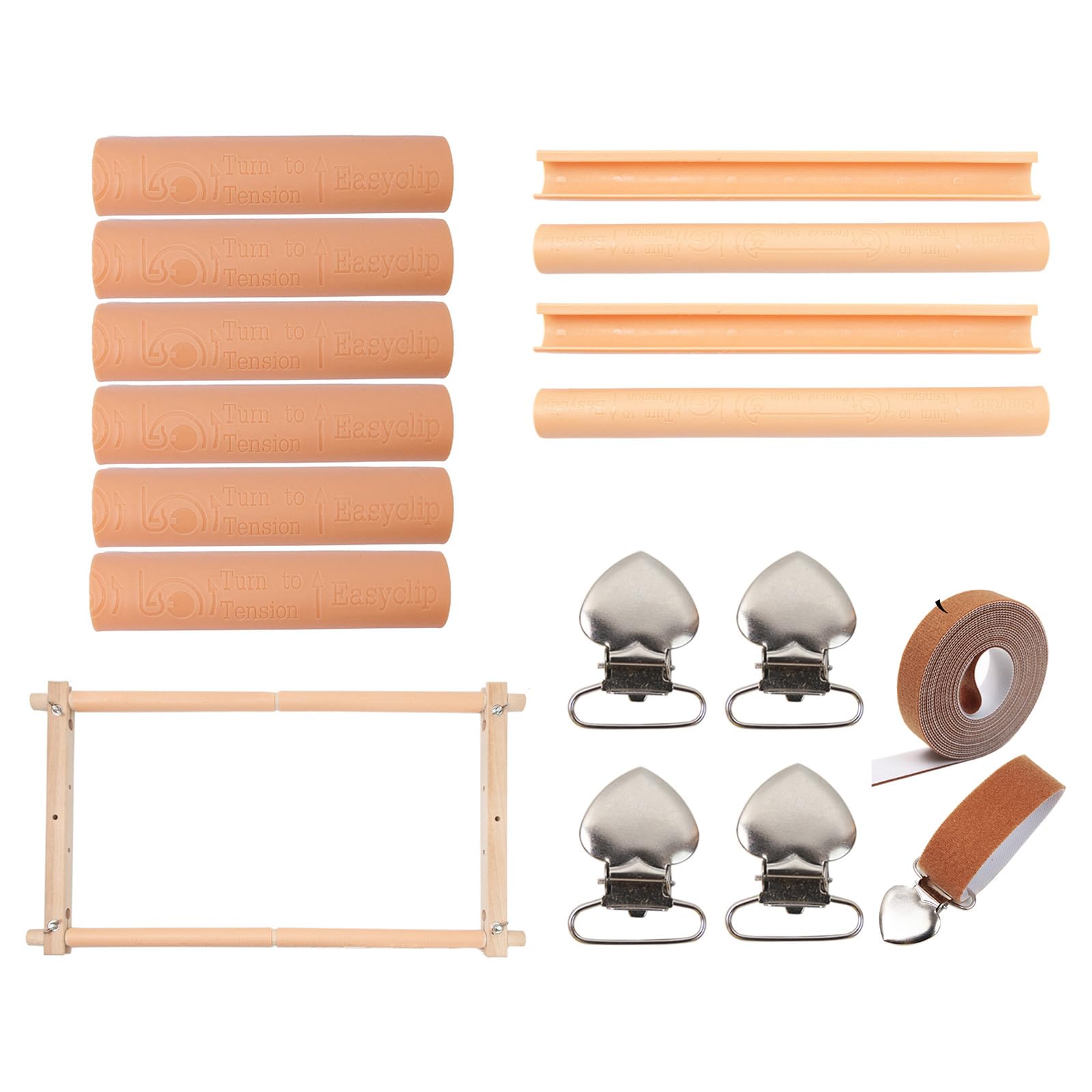 Stitching Clip on Frame Wood Embroidery Hoop with Metal and Clamps for Fabric Stitching and Craft Clamp