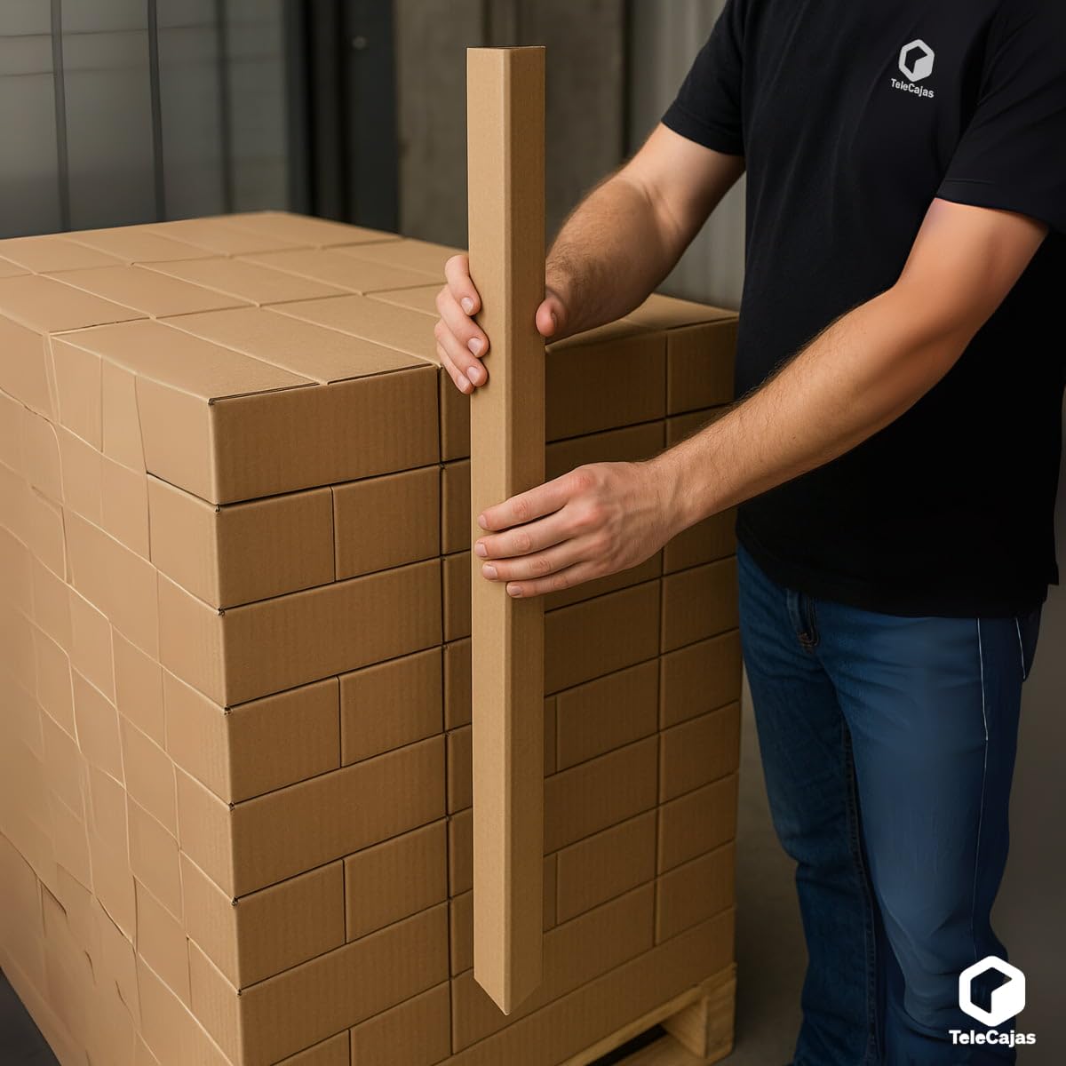 Cantoneras de cartón reciclado 120 cm x 4 cm Protectoras para palets y embalaje Pack de 12