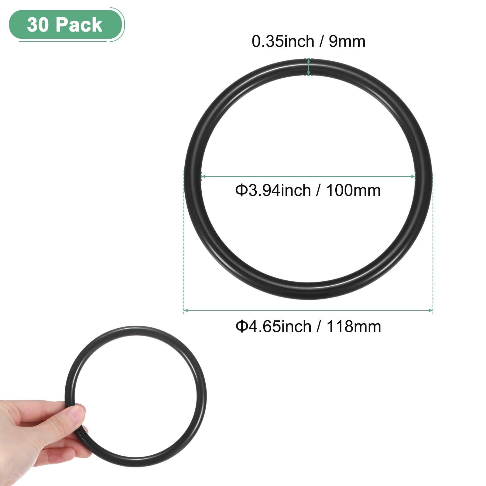 M METERXITY 30-Pack Dream Catcher Rings,4.7 Inch Plastic Macrame Wreath Floral Round Rings Plastic O Rings Hoop for DIY Wedding Wreath/Wall Hanging/Christmas/Camping Black 0.35 Inch - Image 3
