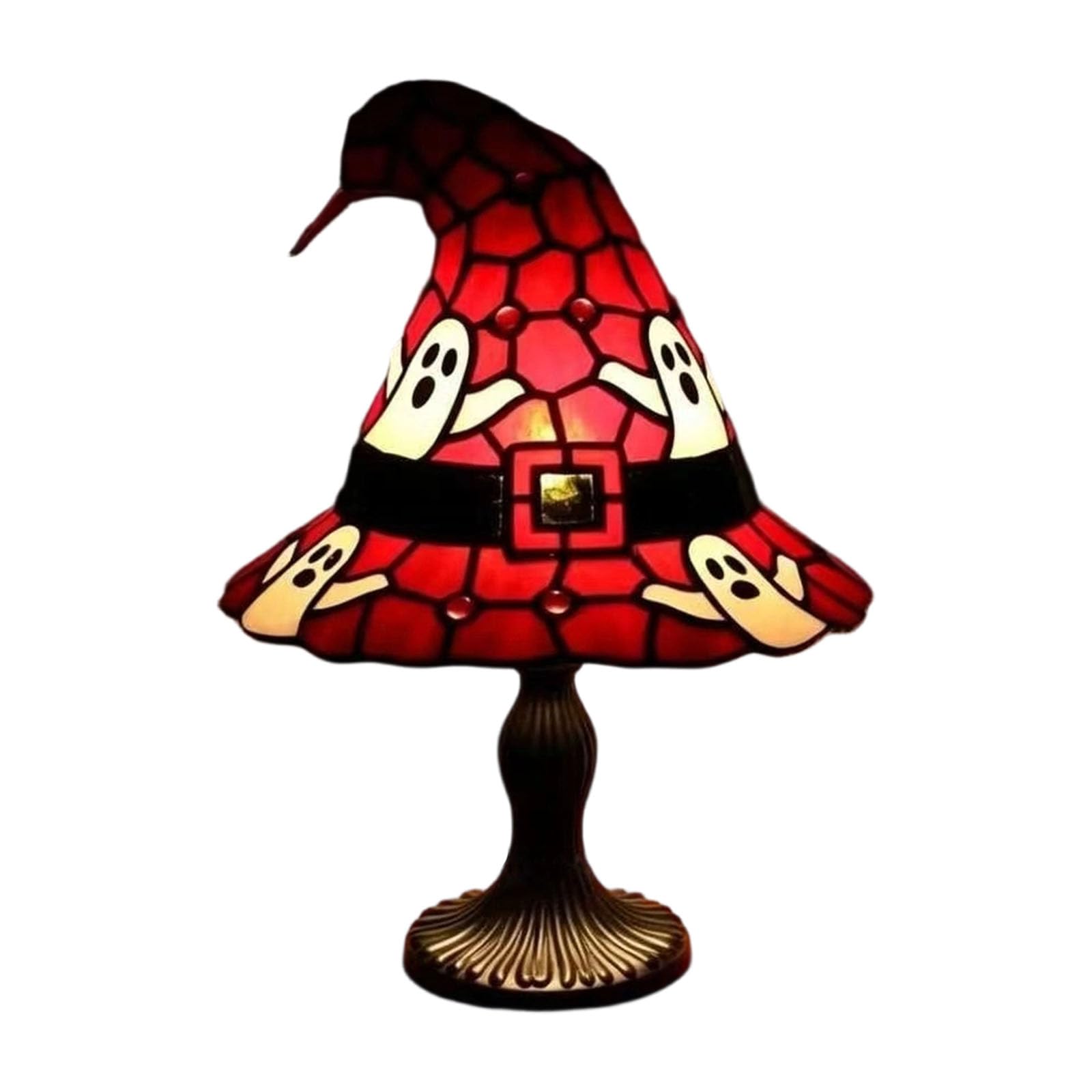 Halloween Witch Hat Table Lamp, USB Night Light, Resin Accent Decor for Bedroom Desk, Dorm, Shelf, and Room Display Holiday Room Accent Shelf Light Fall Tabletop Glow Resin Decor Lamp Bedside Mood