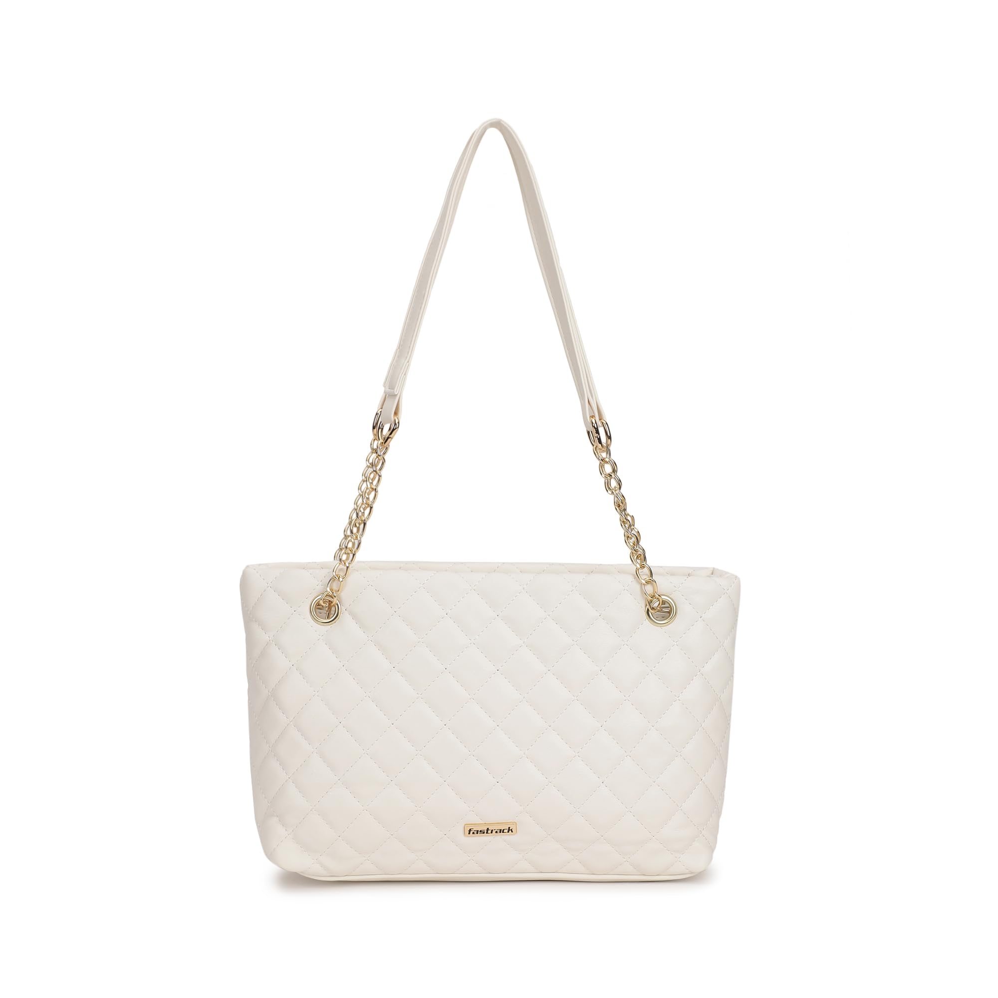 Fastrack Quilted Shoulder Bag for Girls, Ladies and Women | Comes with Gold Link Chain Straps | Trendy and Casual Handbag for Women | Made Up of Semi - PU Leather (B0D9BM49GM) Amazon Price History, Amazon Price Tracker