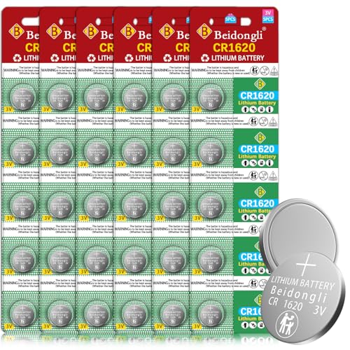 CR1620 3V Lithium Knopfzelle Betterie CR 1620 Batterien 30 Stück [5 Jahren Garantie]