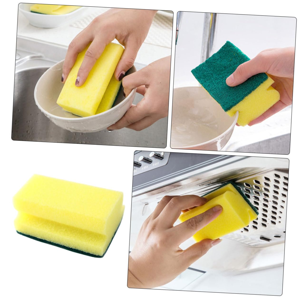 50pezzi Spugne Per Pulizia Cucina e Antigraffio Pad Multiuso Per Utensili e Piatti Riutilizzabili e Facili Da Lavare Per Pentole e Lavandini