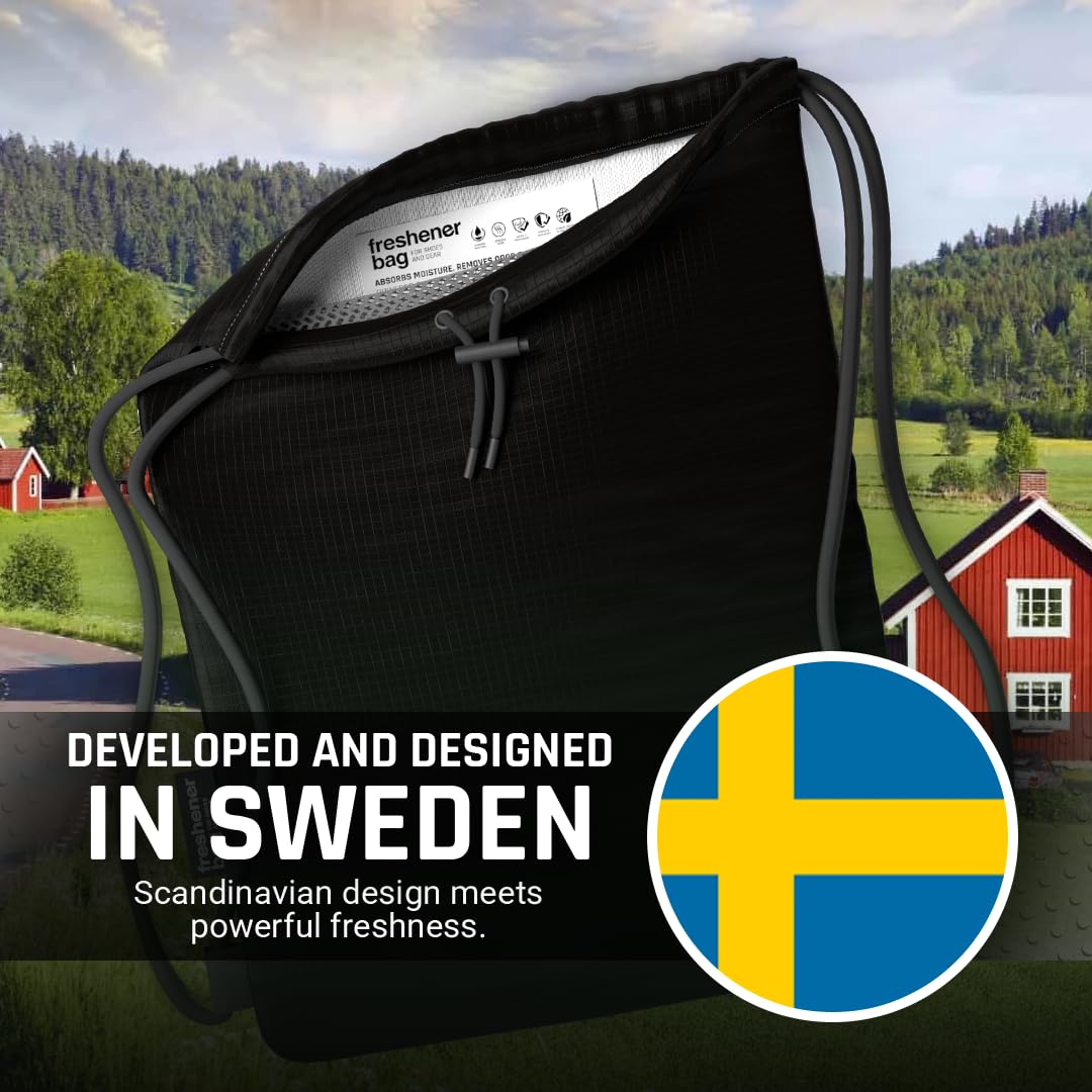 SmellWell by Midland - Torba odświeżająca do obuwia, odzieży i sprzętu Rozmiar XL 20 litrów (39x50 cm) - Freshener Bag XL Solid Black 6109