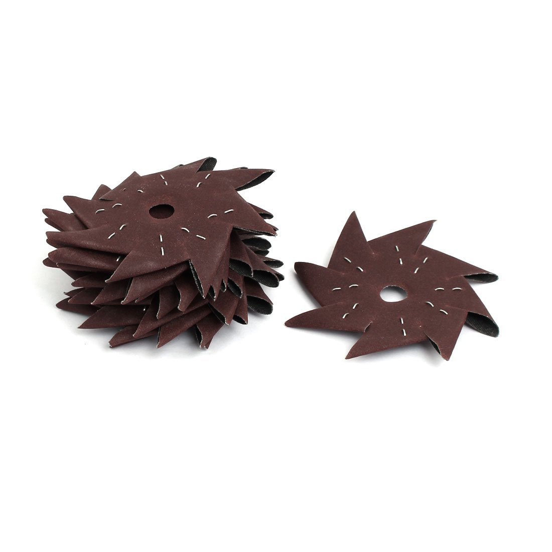 Aexit 4-inch 240 Abrasives Grits Pinwheel Shaped Octagonal Abrasive Sandpaper Buffing Tool 10pcs Model:69as182qo188
