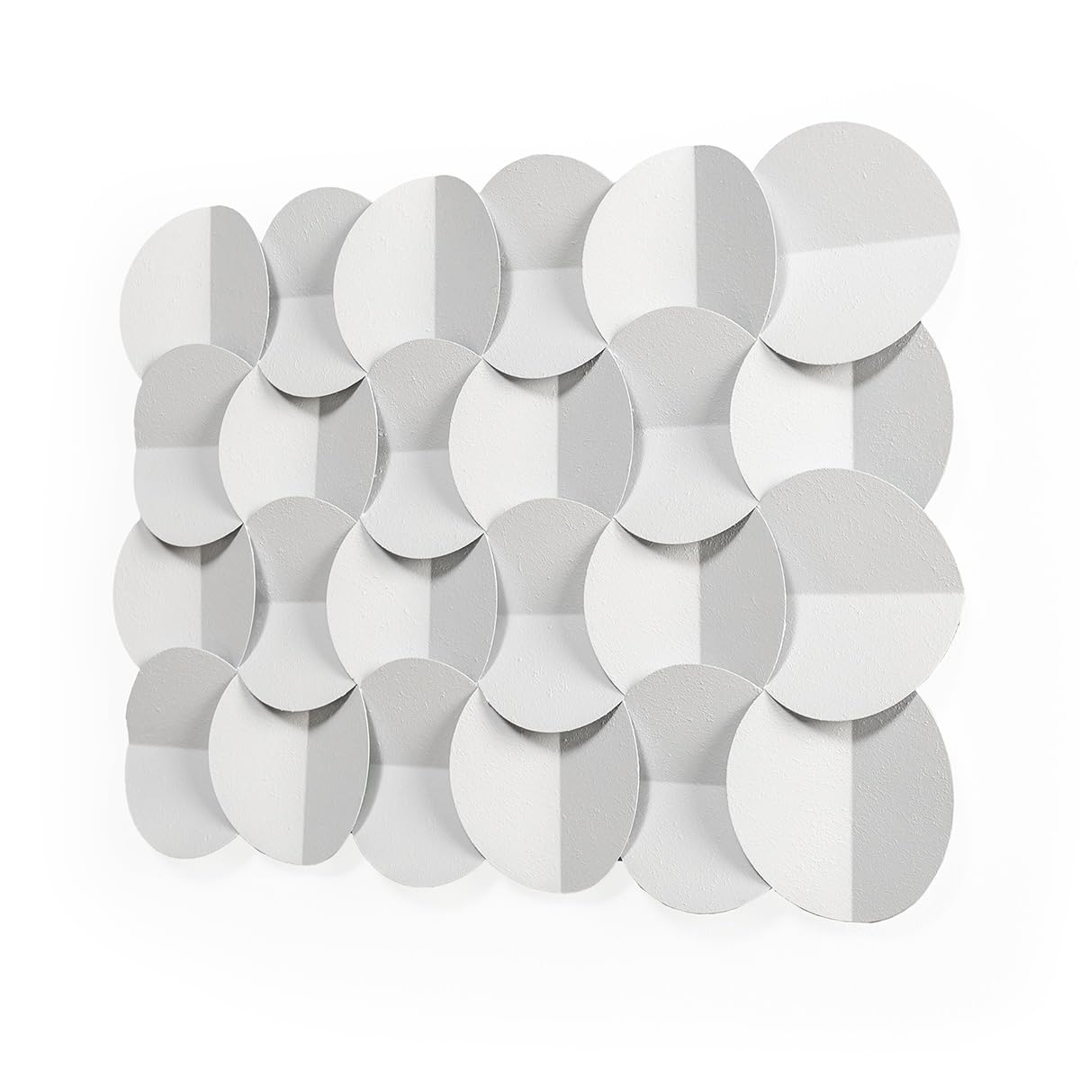 Escultura en métal blanc 72x3x49 cm décoration murale moderne pour salon chic