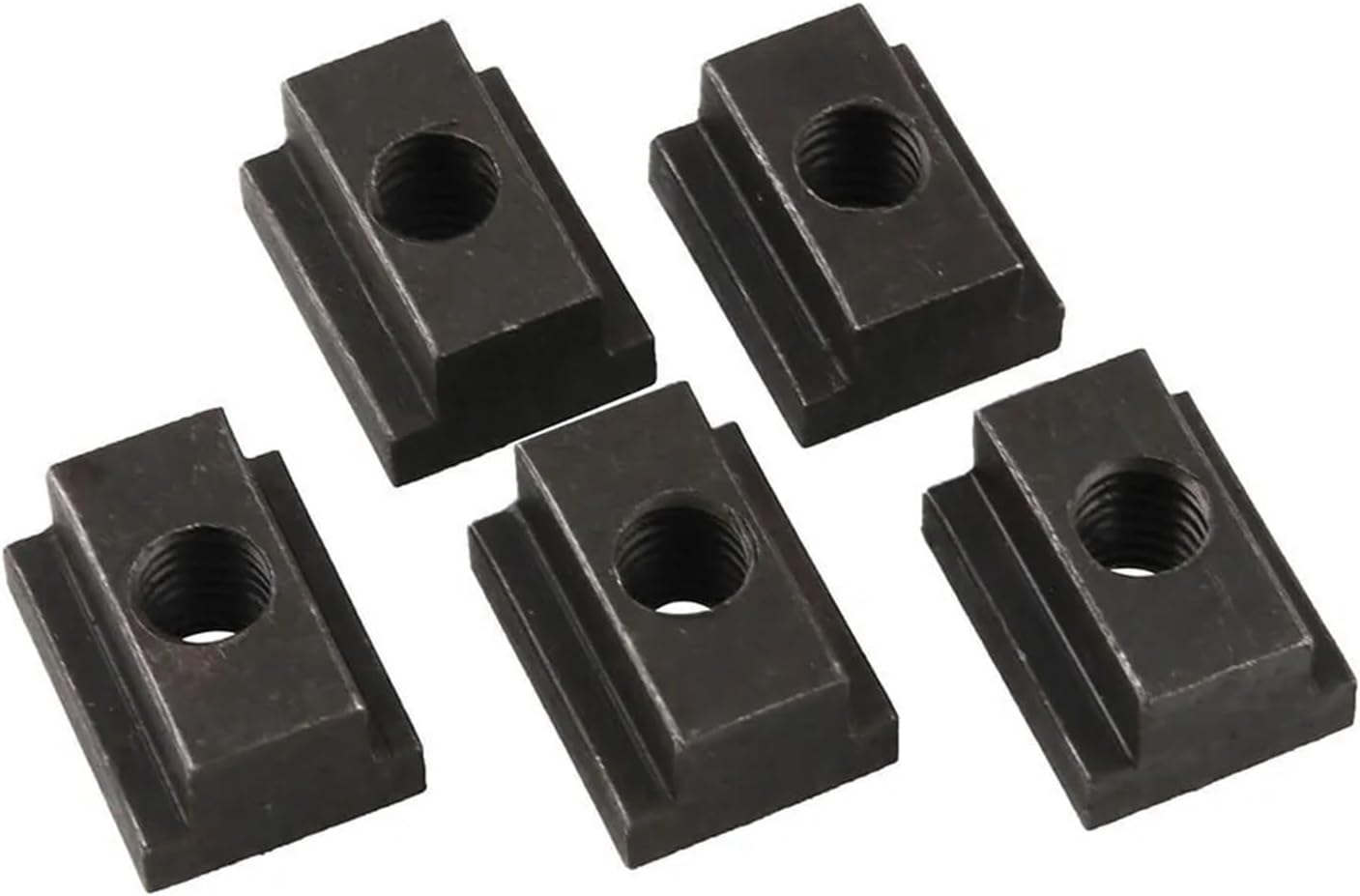 Black Tapped Through T-Slot Nut, M12 Grade 10.9 Carbon Steel Table Slot (Pack of 5)
