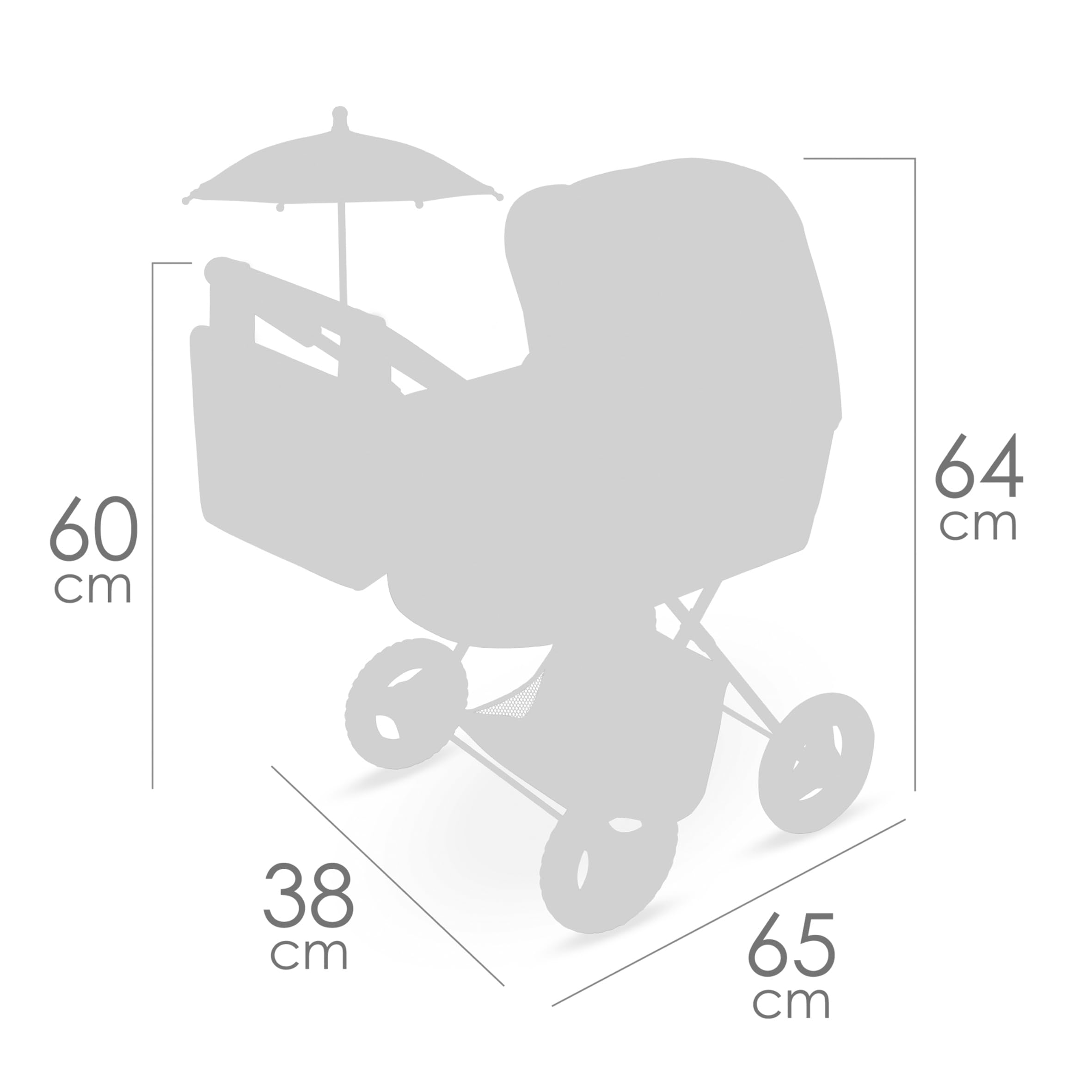 Carrozzina per bambole Capriccio con ombrellino DeCuevas Toys 85073