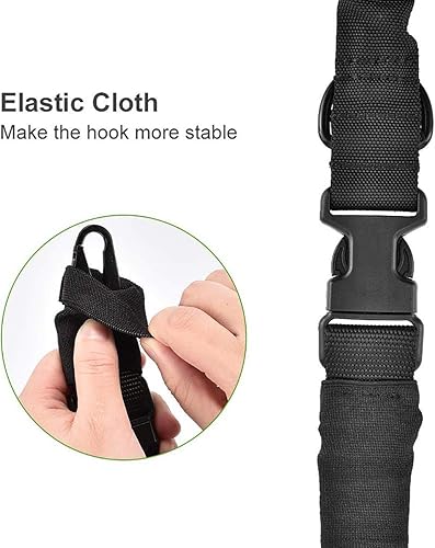 Miniatura 5 de WOLTIS Two Point Gun Sling, Adjustable Bungee Rifle Sling Strap Military Tactical QD Quick Detach Sling with Hook for Outdoor Hunting Shooting
