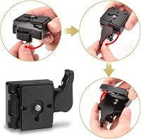 UTEBIT 323 Gyorskioldó Lemez Kameraállványhoz - Manfrotto 200PL Kompatibilis, 1/4"-3/8" Csavarral, 3 Szintezővel, 3kg Teherbírás, Alumínium, 3