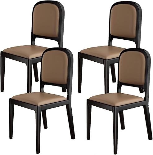 Miniatura 37 de Leather Seat Dining Room Chair with Back, Wooden Dining Chairs Set Kitchen Chair, Dining Room Chairs Armless Seat for Kitchen Living Room