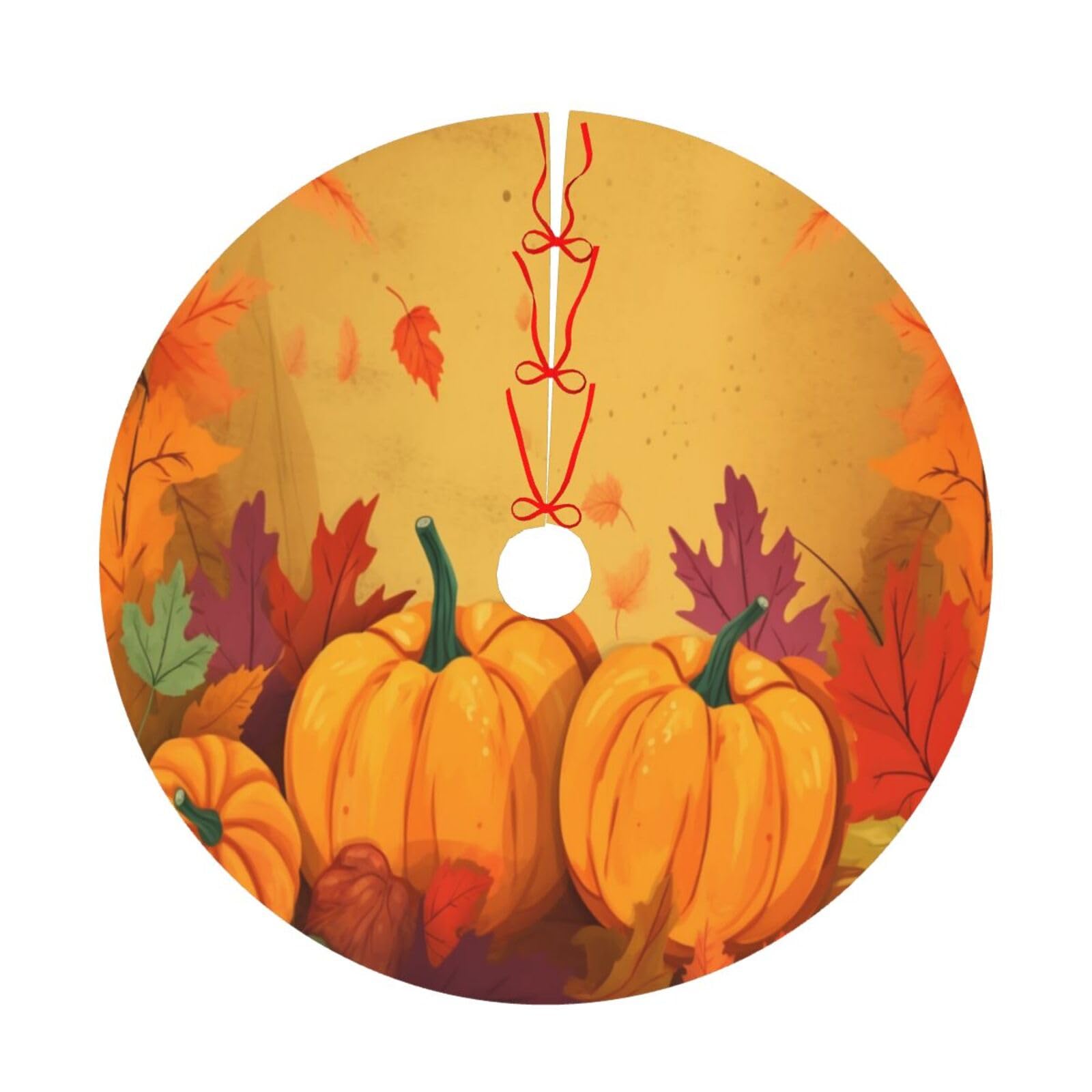 Fall Maple Pumpkins Christmas Tree Skirts, 30