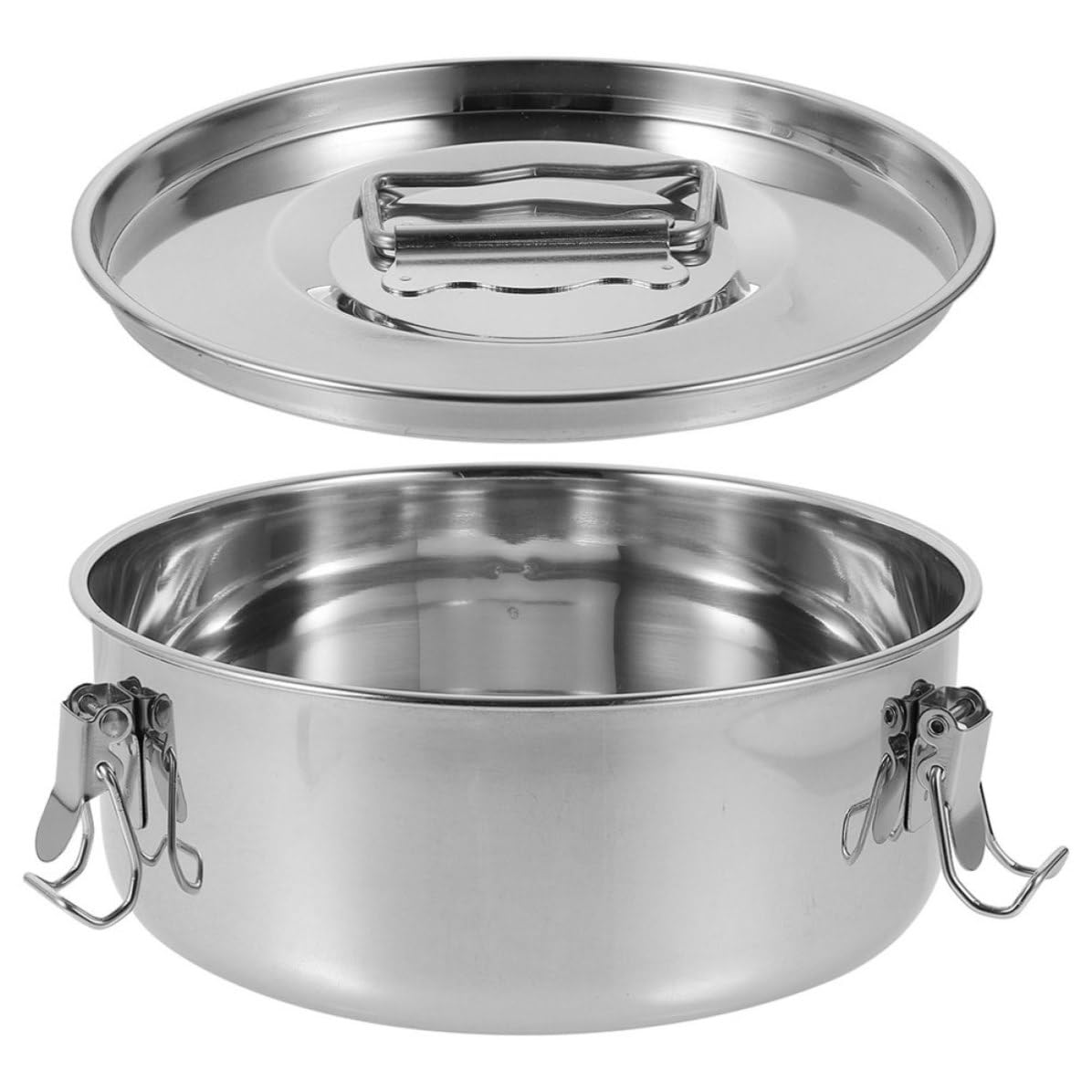 Molde Flanera de Acero Inoxidable con Tapa para Ollas a Presión | Plata, Calentamiento Uniforme y Fácil Limpieza, para Hacer Flanes y Pasteles