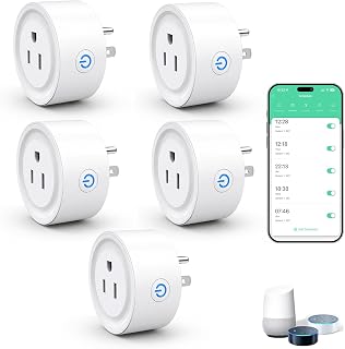 NineLeaf Smart Plug Energy Monitoring, Smart WiFi Plugs Compatible with Alexa and | Google Assistant Bluetooth Outlet Timer APP Remote Control, No Hub, 2.4GHz WiFi Only, UL Listed for Fan, Christmas Lights,6PK