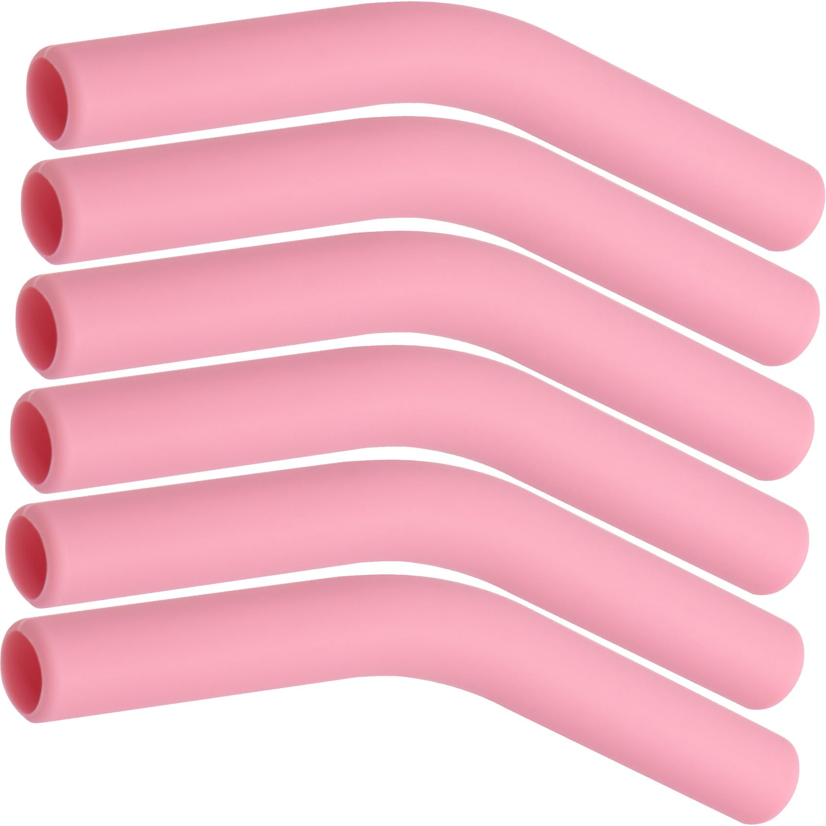 Joez Wonderful 6 Pcs Silicone Straw Tips, Food Grade Reusable Rubber Tips for Metal Straws 5/16 IN Wide(8MM Outdiameter), Hydraflow Replacement Straw Tip Covers for Stainless Steel Straws - Pink