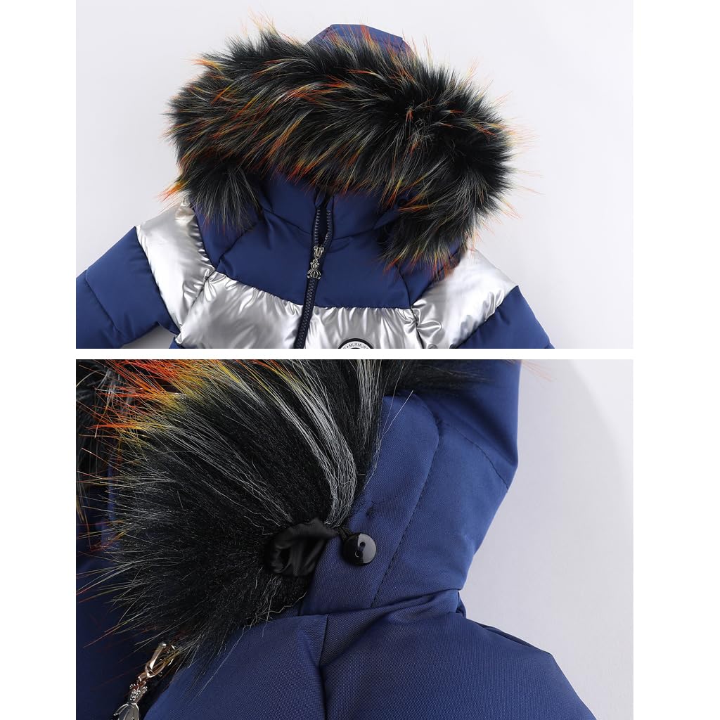BRONG Inverno Bambino Tuta da Neve con Cappuccio Tuta Bambine Pile Pagliaccetto Scarpette Abbigliamento Neonato Cerniera Cappotto Completi con Guanti