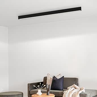 SCON 4FT 30W LED Black Anti-Glare Linkable Surface Mount Light,1800LM UGR