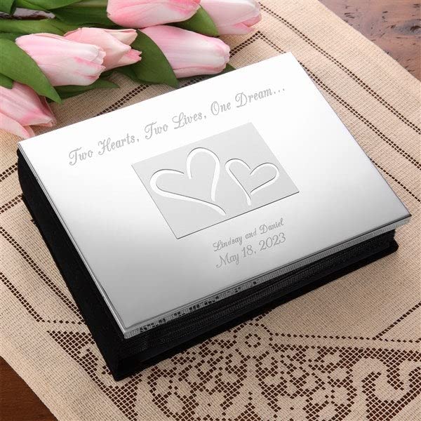 Personalization Universe Our Love Ever After Personalized Photo Album - Holds 80 4x6 Photos - Ideal Engagement & Wedding Gifts for Couples - Custom Engraved Silver-Plated Cover