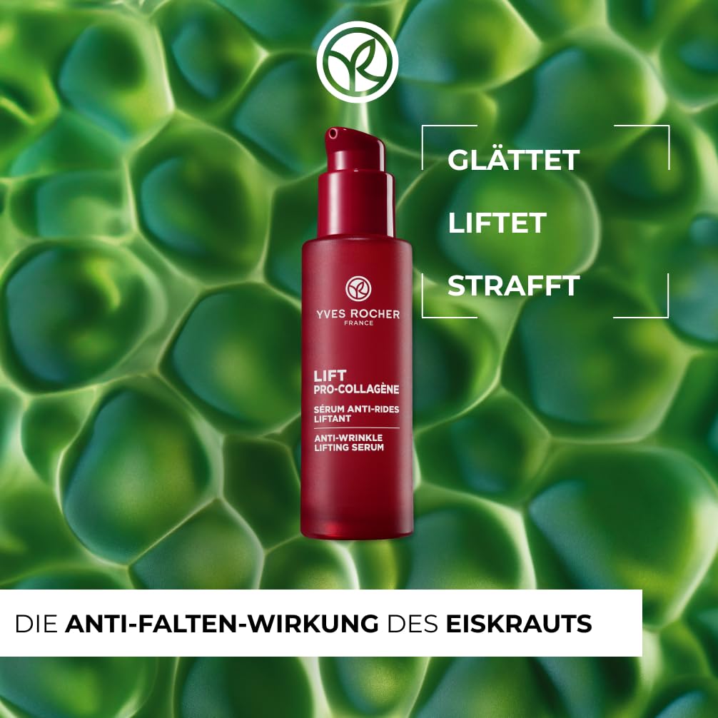 Yves Rocher LIFT Pro-COLLAGÈNE Anti-Aging Set – Tagescreme 50ml + Nachtcreme 50ml + Serum 30ml – Mit Kollagen & Hyaluronsäure – Straffende Anti-Falten Gesichtspflege Routine
