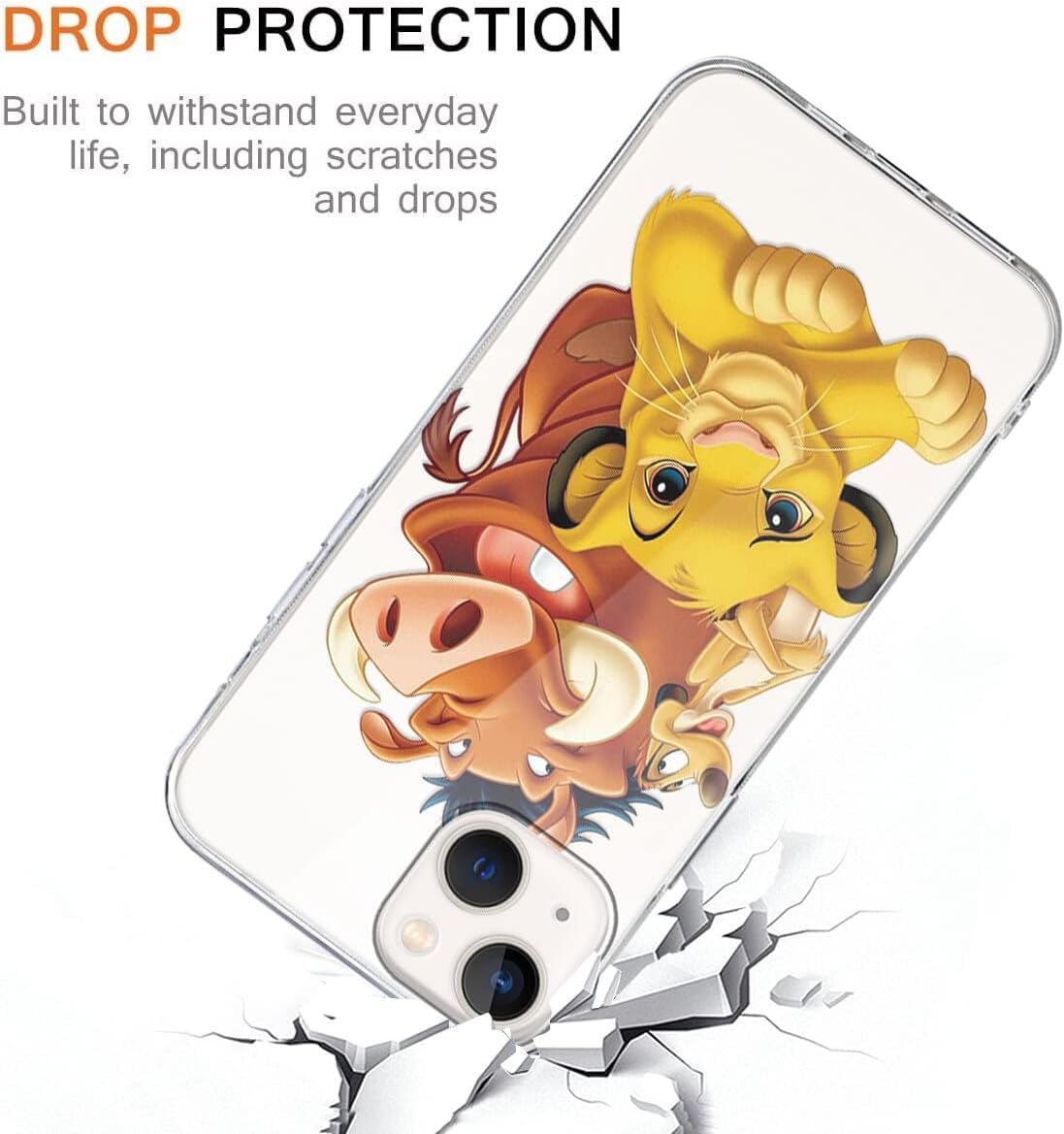 nurkorki [2 Confezioni] Cartoon Lion Trasparente Cover per iPhone 16 Pro Max 6,9,Cartone Animato Carino Motivo Custodia Gel Silicone Slim Morbida Sottile TPU Anti Scivolo Case per iPhone 16 Pro Max
