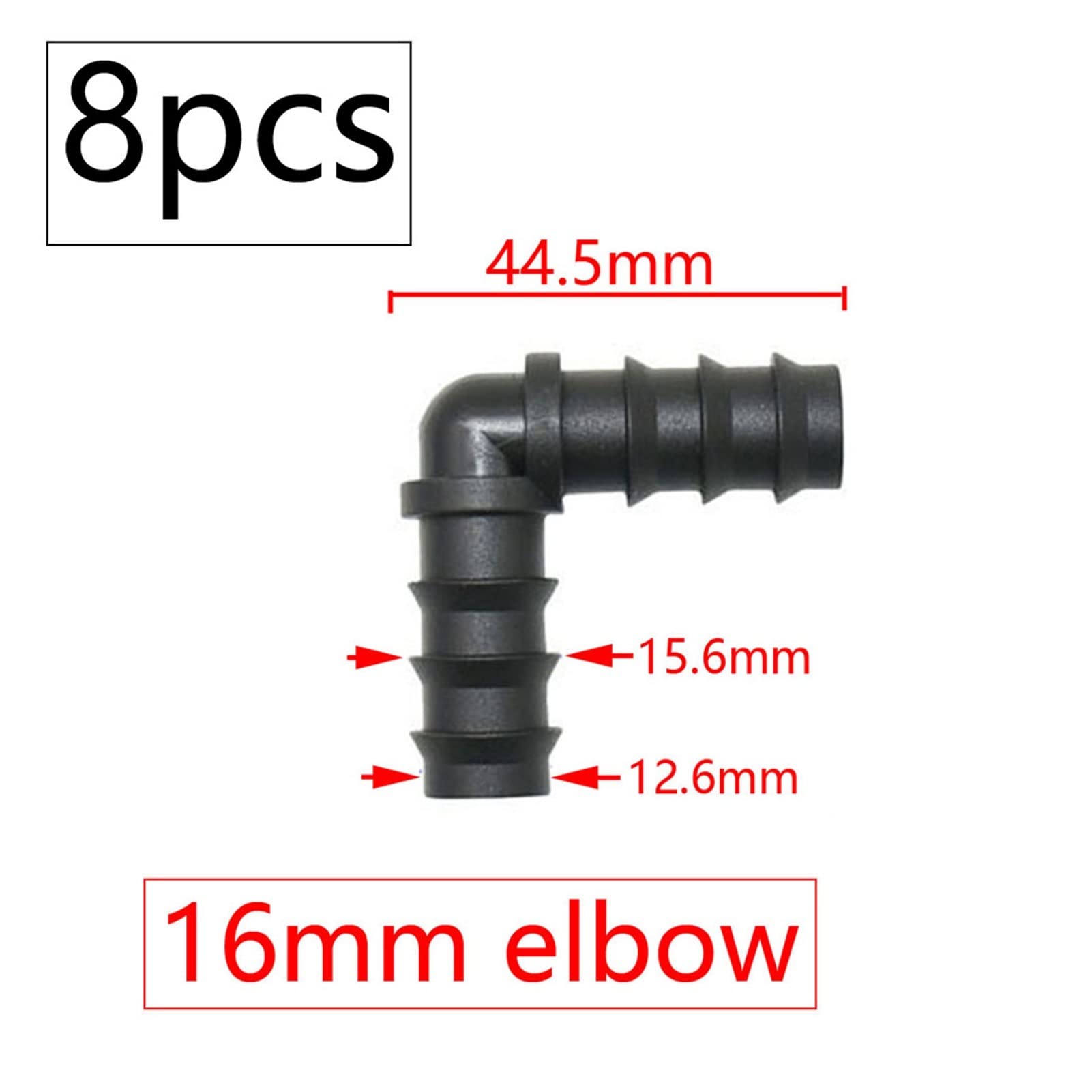 Adaptateur de tuyau d'arrosage, 30 pièces, arrosage goutte à goutte, 16/20/25 mm, tube PE, connecteur cannelé, coude en T, capuchon de raccordement, raccord d'extrémité 1/2, 3/4, 1 pouce (couleur :