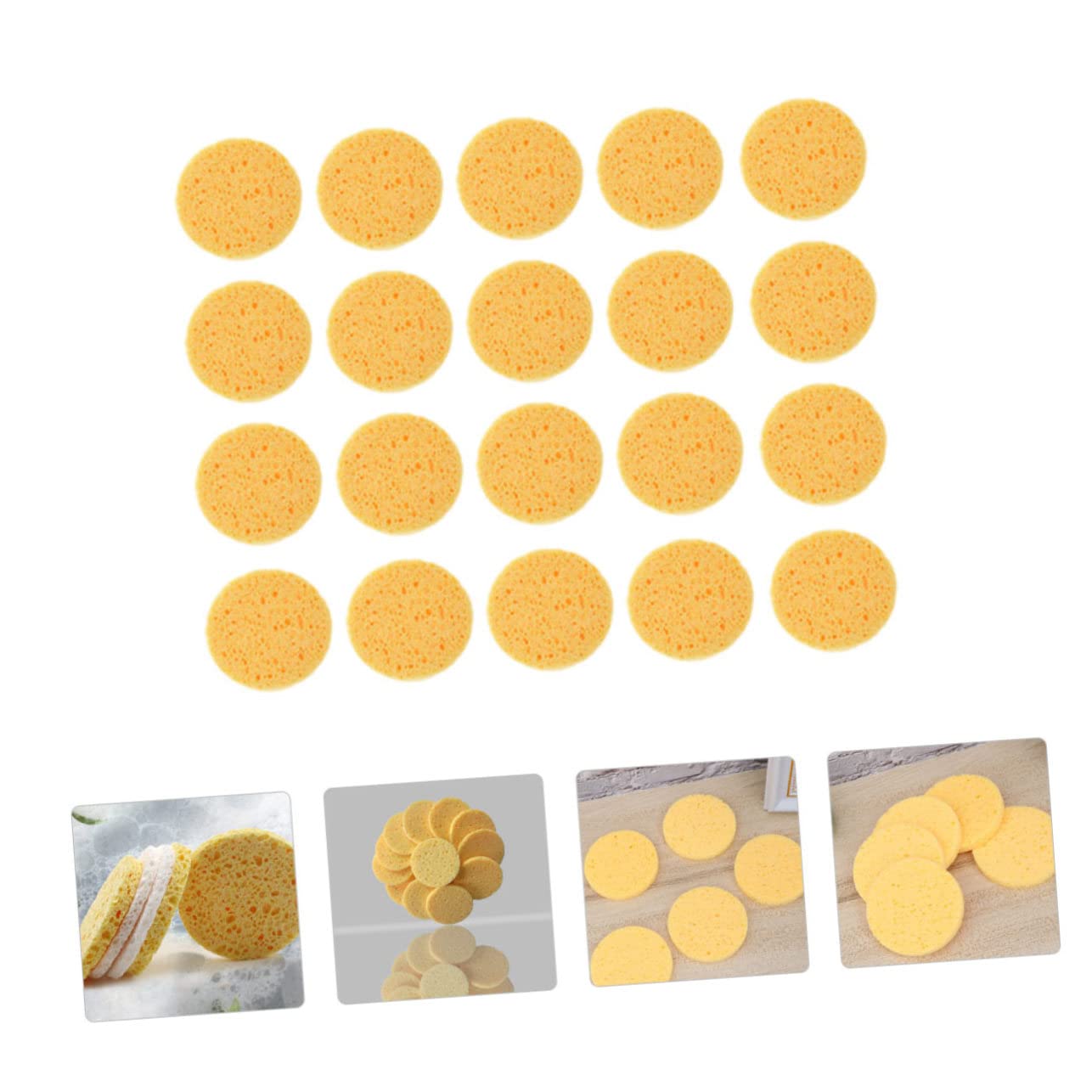 FRCOLOR 100piezas Esponjas De Maquillaje Redondas Suaves y Comodas Para Limpieza Facial y Desmaquillado Herramienta Esencial Para Maquillaje y Cuidado Piel