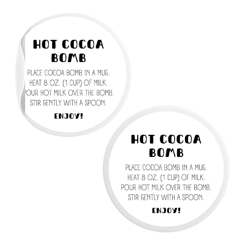 Lashicorn Hot Cocoa Bomb Instruction Sticker Tags | 30 Pack