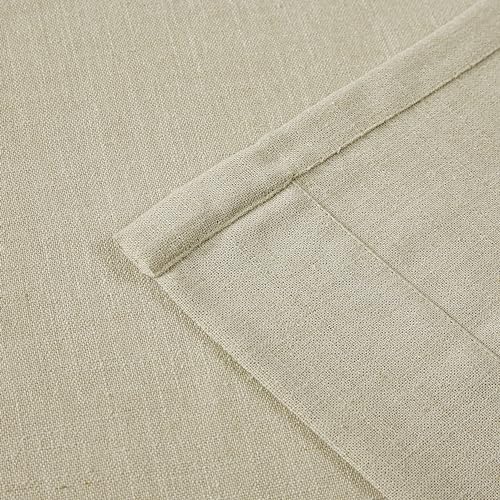 Image of Vision Home Sand Pinch Pleated Semi Sheer Curtains Textured Linen Blended Light Filtering Window Curtains 120 inch for Living Room Bedroom Pinch Pleat Drapes with Hooks 10ft 2 Panels 40 inch Wx120 L