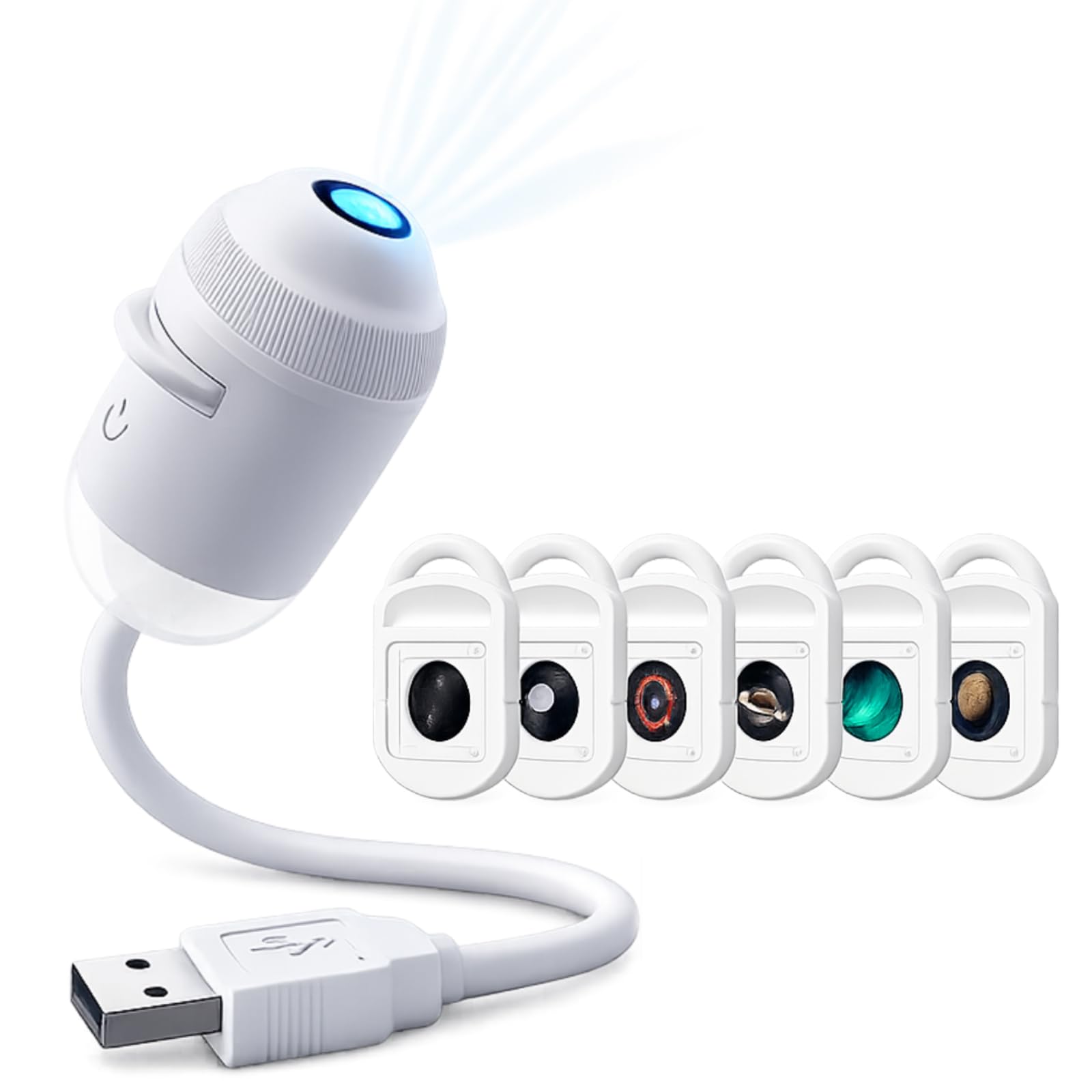 Hd Smart Dynamic 5d Holographic Night Light Projector, Plug and Play Star Projector, 360° Adjustable Hd-Galaxy and Ocean Projectors for Bedroom Ceiling (6PCS)