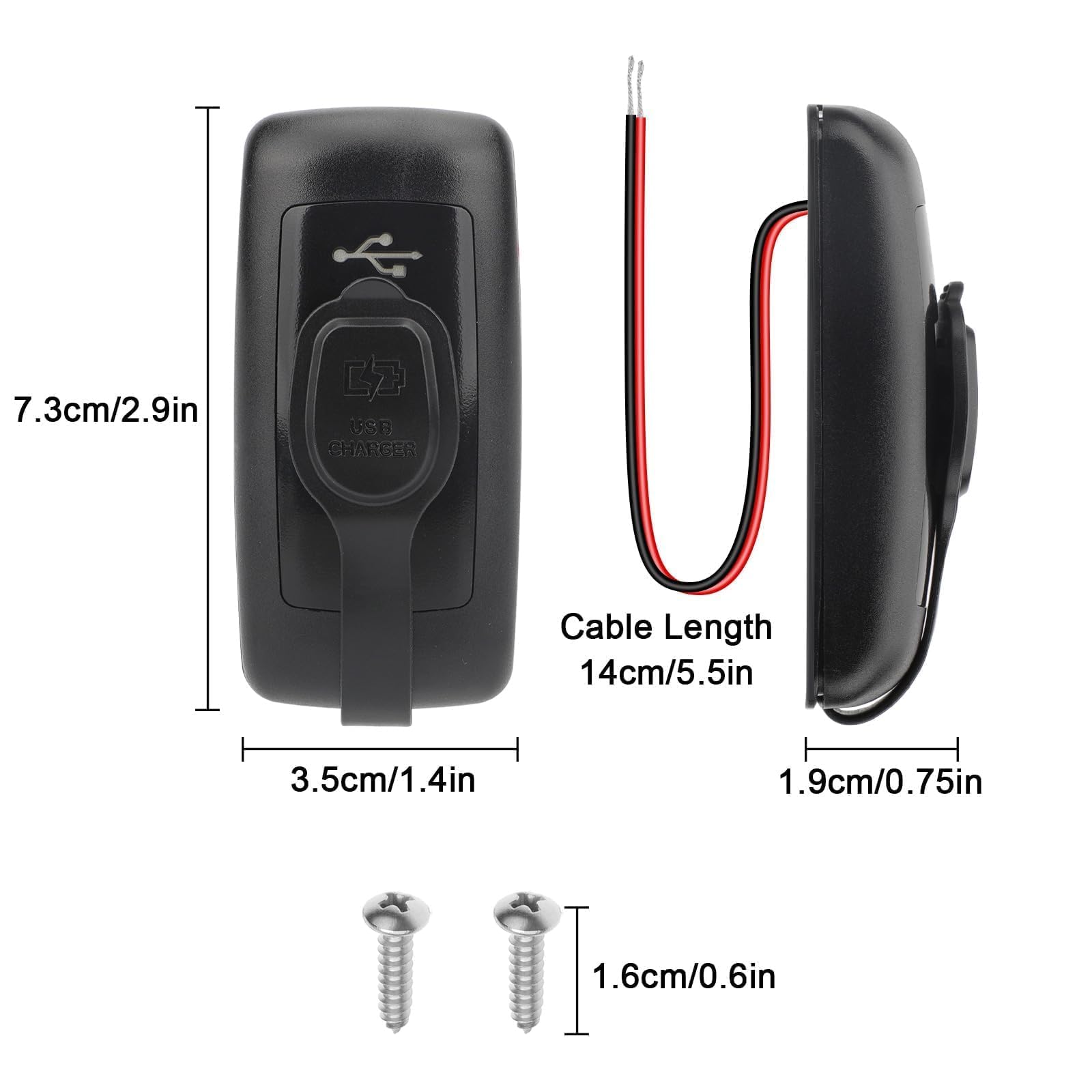 Linkstyle Gniazdo Ładowarki Samochodowej USB, Podwójne Gniazdo USB QC3.0 typu A i PD3.0 typu C do Samochodu Trucka 12V/24V, 2szt
