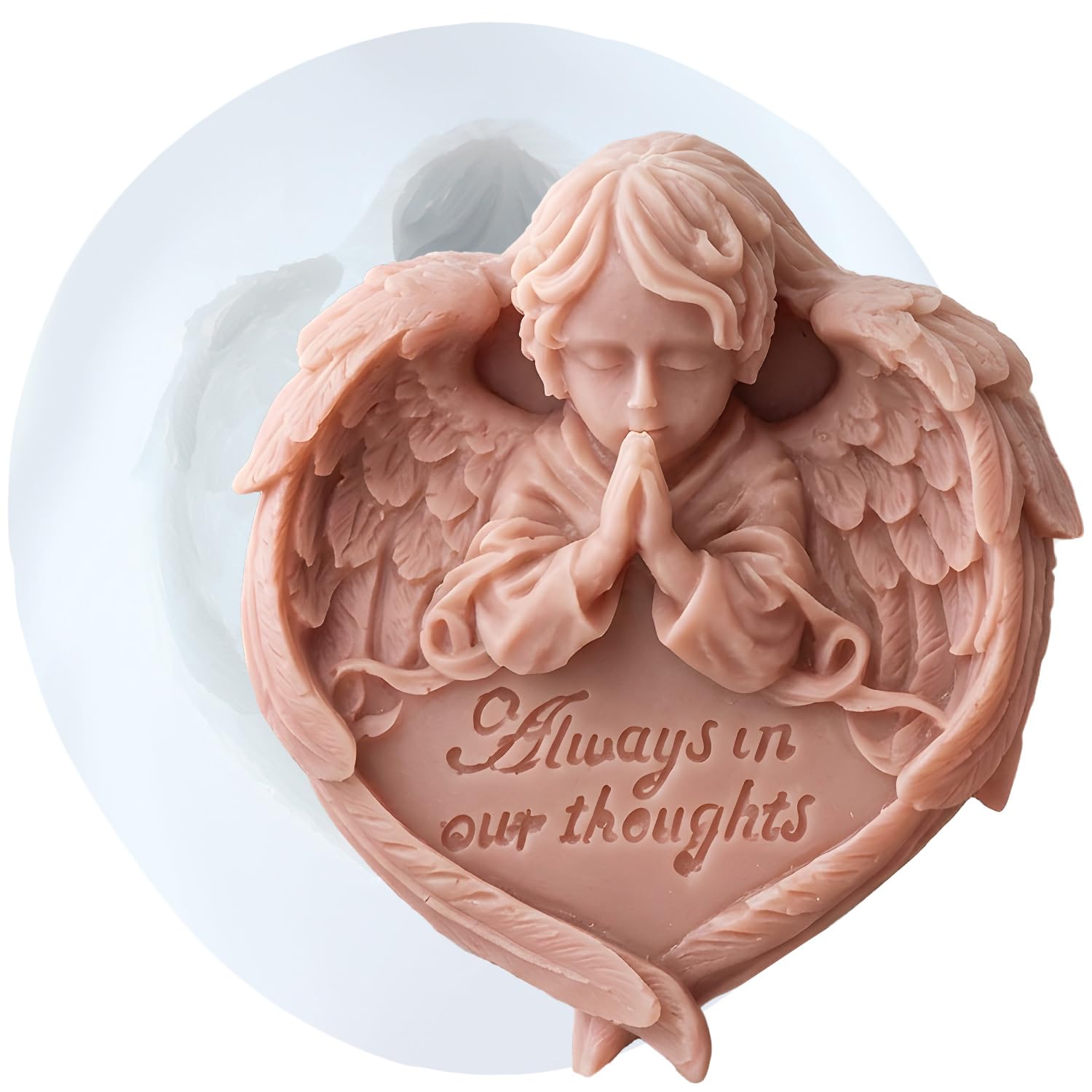 XIAOSHUI Pray Angel Candle Mould Angel Silicone Candle Moulds Angels Resin Casting Mould for Candles Home Decorate Mould Candle Making Moulds Aromatherapy Candles Gypsum Resin Clay Craft