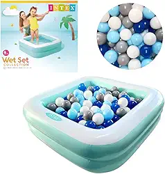 Piscina de Bolinhas Candy 86cm Quadrada 57L + 50 Bolinhas (Azul)