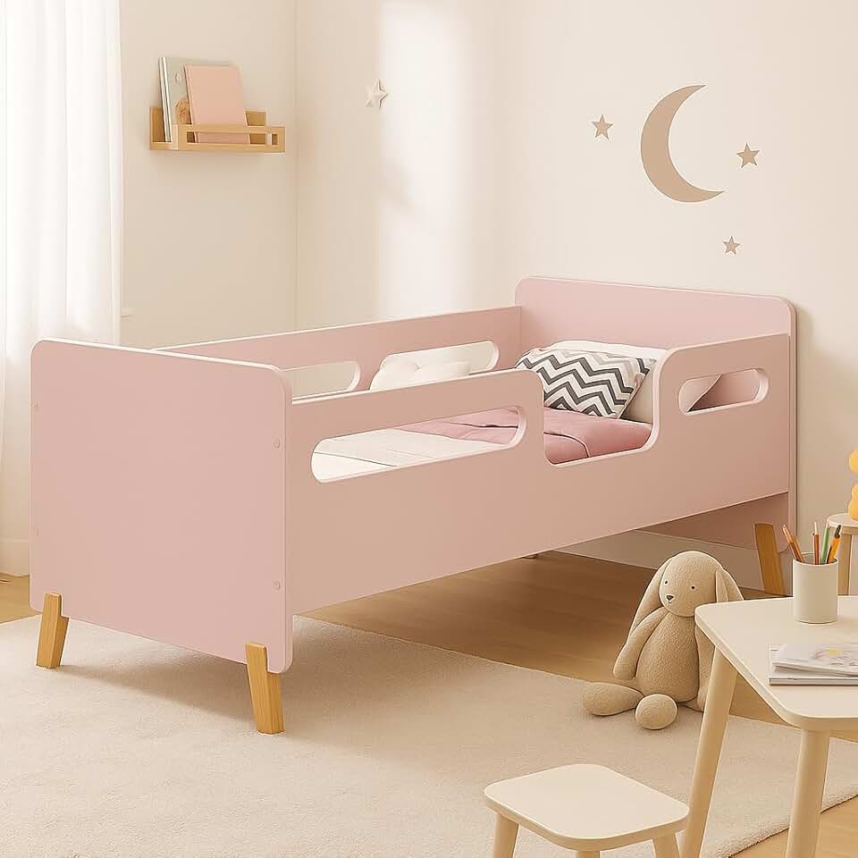 Mini Cama Infantil Cecília Design Moderno e Seguro. (Rose)