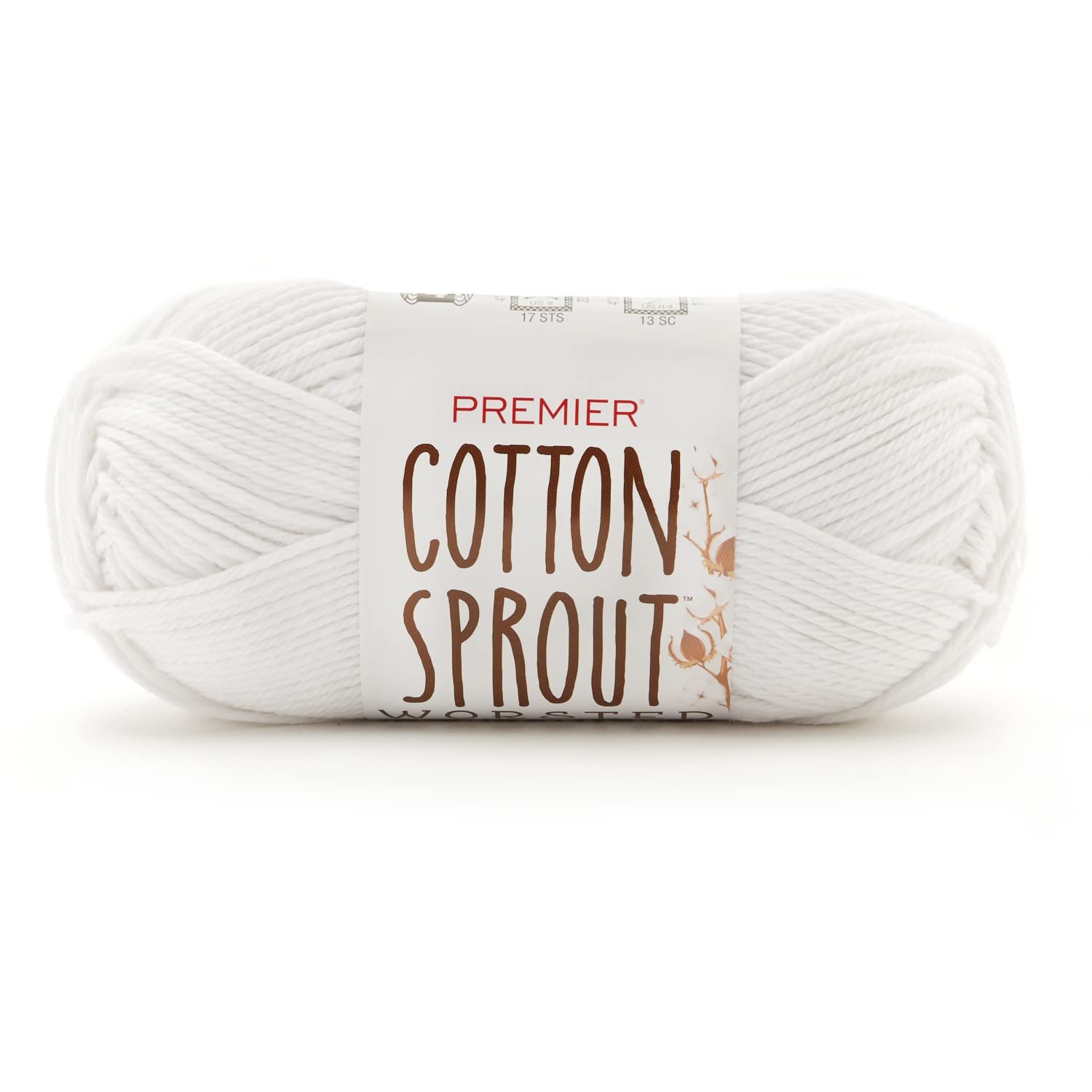 Fil Premier Cotton Sprout worsted blanc en coton peigné haut de gamme