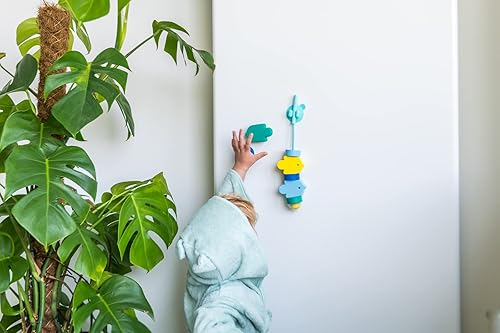 Miniatura 4 de QUUT Beedi - Juguetes de baño de espuma – Juguetes de pared de baño de cuentas con cordones para niños pequeños – Animales de baño colgantes y