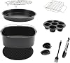 10pcs 8 Inch Square Air Fryer Accessory Kit for Cosori Cecotec Tefal Ninja Pro Max Russell Hobbs Hot Air Fryer Accessories Hot Air Fryer Accessories