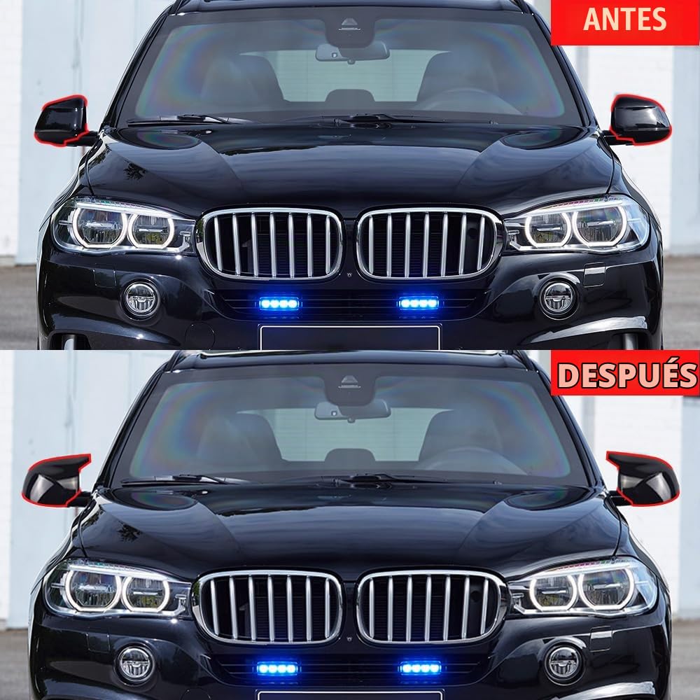 2 Piezas Cubierta De Cáscara del Espejo Retrovisor Izquierdo y Derecho del Coche para B-MW X3 F25 X4 F26 X5 F15 X6 F16 2014-2018 (Negro brillante)