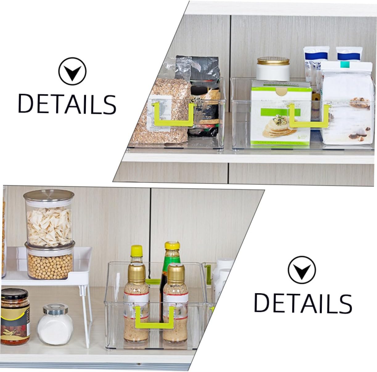 Pull-Out Kitchen Fridge Organizer Storage Box Stackable Refrigerator Bin for Fruits and Drinks Sturdy Plastic Drawer Style Storage Container