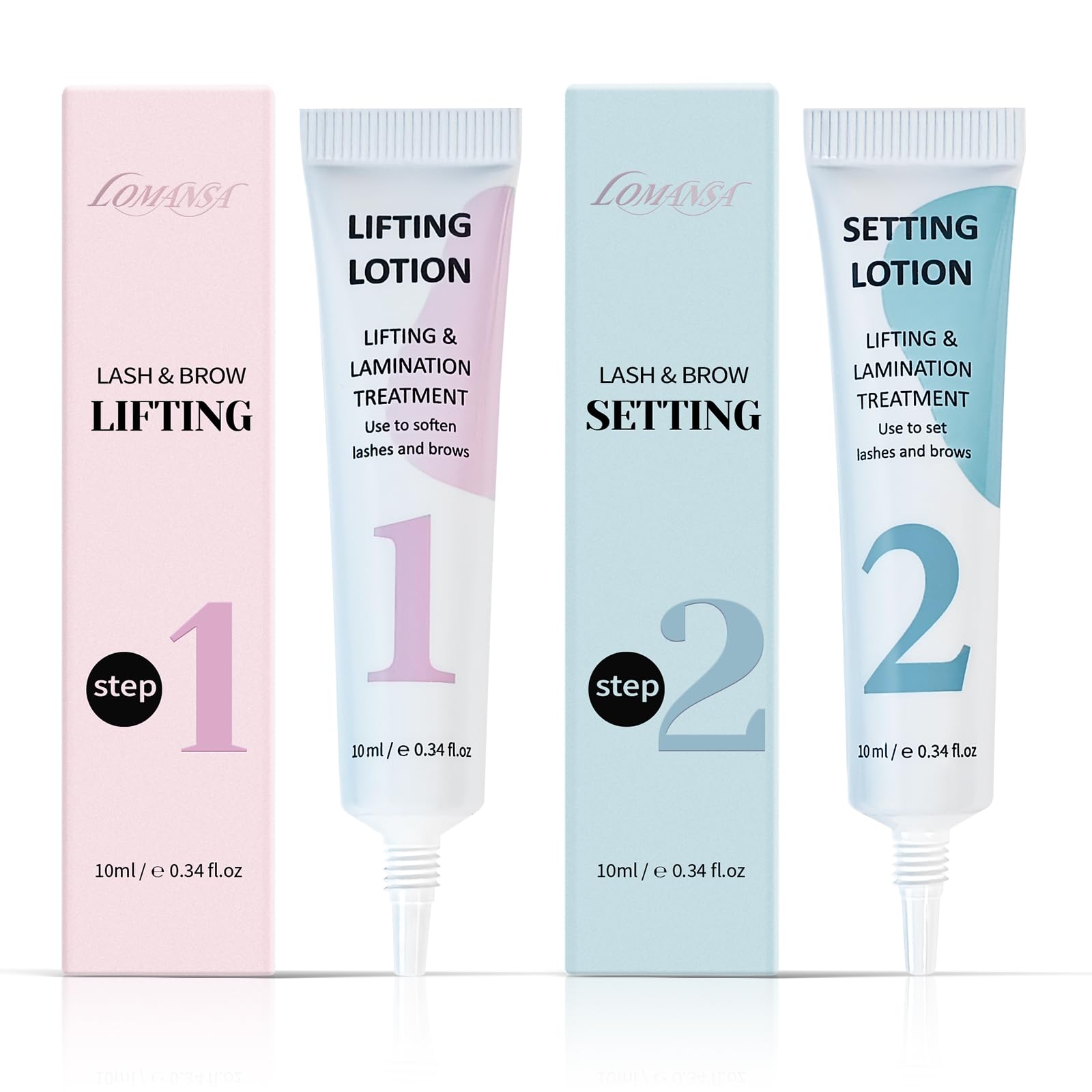 Lomansa Lash Lift Lotion, Lash Lift Kit, Eyelash Perming and Brow Lamination Kit, Easy Squeeze Tube Design, Salon 15 Uses