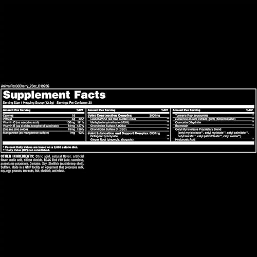 Miniatura 3 de Animal Flex - Suplemento completo para articulaciones de colágeno y glucosamina condroitina reparación y restauración cereza 30 cucharadas