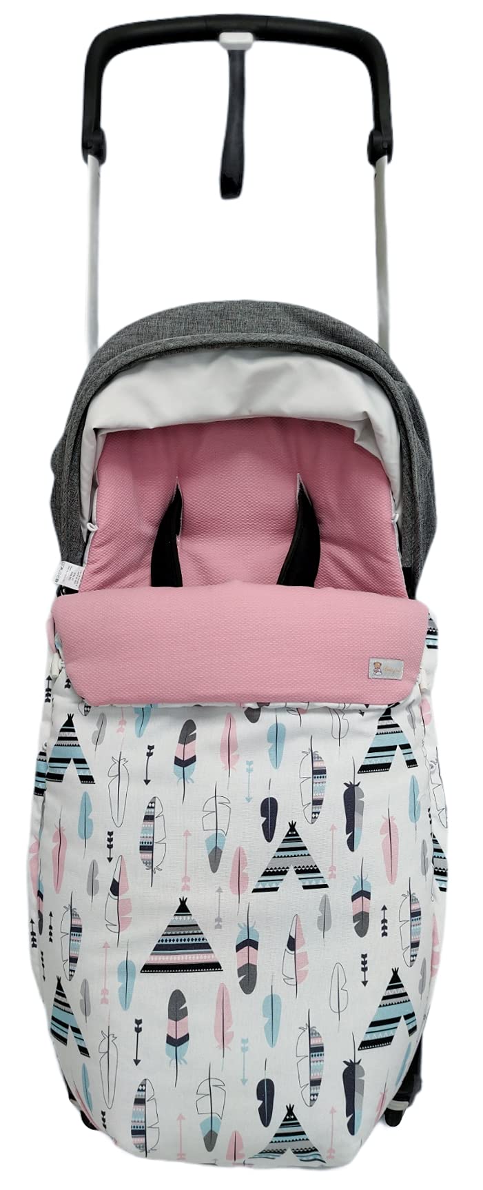 Spezifisch Fußsack für Kinderwagen oder Buggy kompatibel mit Bugaboo Ant. Tipis und Federn Gepuderte Rosa