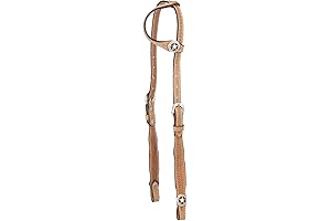 Horse Oil Leather Royal King Square Cheek Single Ear Headstall