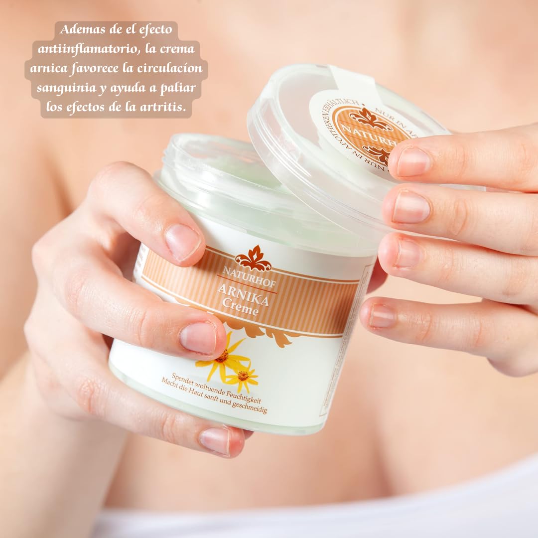 Crema Arnica con Formula Antiinflamatoria Natural | Crema Dolores Musculares y Articulaciones | Crema Masaje Fisioterapia | Crema de Arnica efecto calmante | Crema Masaje Profesional | Uso Cosmetico