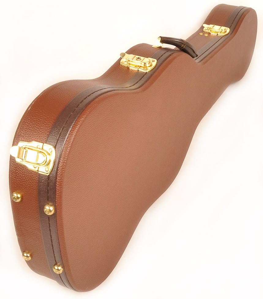 Douglas EGC-450 ST Brown/Gold Guitar Case for Fender Stratocaster Telecaster Strat Tele Rickenbacker 610, 620, 660 Epiphone Coronet and Wilshire