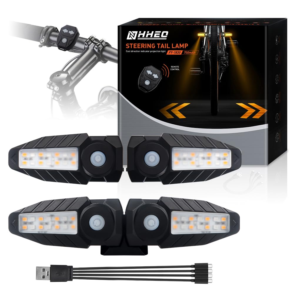 Feu Arriere Velo avec Clignotant Ultra-Lumineux à Projection, 5 Modes-Alarme sans Fil à Corne Clignotant Vélo 30 LED IPX4 Imperméable Rechargeable par USB Lumiere Velo Avant et Arriere